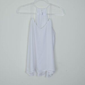 Express Womens Barcelona Cami Tank Size S White V Neck Layers Minimalist Flowy